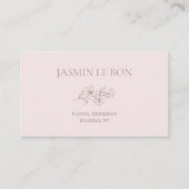 Chic Minimalistisch floral pink & weiß Visitenkarte (Vorderseite)