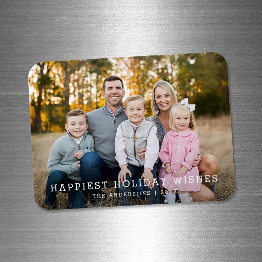 Chic Minimalistisch Full Frame Holiday Foto Magnet