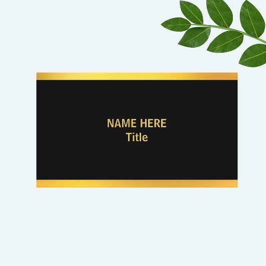 Chic Minimalistisch Gold und Black Visitenkarte