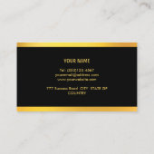 Chic Minimalistisch Gold und Black Visitenkarte (Rückseite)