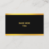 Chic Minimalistisch Gold und Black Visitenkarte (Vorderseite)
