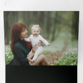 Chic Minimalistisch Green Damask Weihnachts-Foto Dreifach Gefaltete Urlaubskarte (Innen Erste Seite)