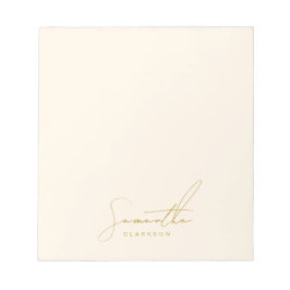 Chic Minimalistisch handgeschriebene Gold Script T Notizblock