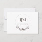 Chic Minimalistisch Initial Name Monogram Gray Flo Mitteilungskarte (Vorderseite)