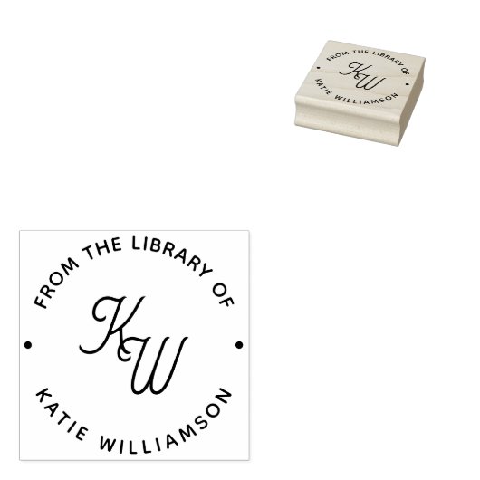 Chic Minimalistisch Initials Round Typografy Libra Gummistempel (Stempel)