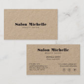 Chic Minimalistisch Kraft Boutique Salon Visitenkarte (Vorne/Hinten)