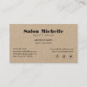 Chic Minimalistisch Kraft Boutique Salon Visitenkarte (Rückseite)