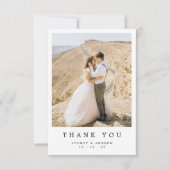 Chic Minimalistisch Maple Leaf Hochzeit im Herbst Dankeskarte (Vorderseite)