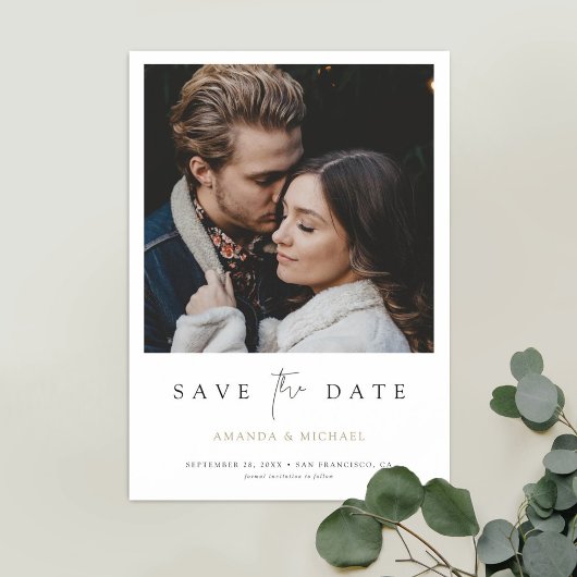 Chic Minimalistisch Modern Foto Save the Date Magneteinladung