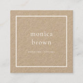 Chic Minimalistisch Modern | Kraft Quadratische Visitenkarte (Vorderseite)