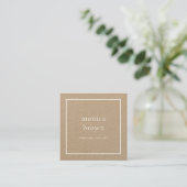 Chic Minimalistisch Modern | Kraft Quadratische Visitenkarte (Stehend Vorderseite)