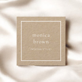 Chic Minimalistisch Modern | Kraft Quadratische Visitenkarte