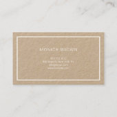 Chic Minimalistisch Modern | Kraft Visitenkarte (Rückseite)