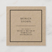 Chic Minimalistisch Modern | Packpapier Quadratische Visitenkarte (Rückseite)
