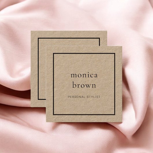 Chic Minimalistisch Modern | Packpapier Quadratische Visitenkarte
