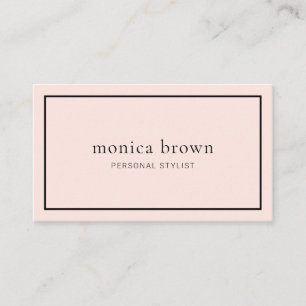 Chic Minimalistisch Modern Rosa Visitenkarte