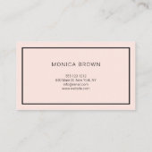 Chic Minimalistisch Modern | Rosa Visitenkarte (Rückseite)
