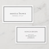 Chic Minimalistisch Modern Visitenkarte (Vorne/Hinten)