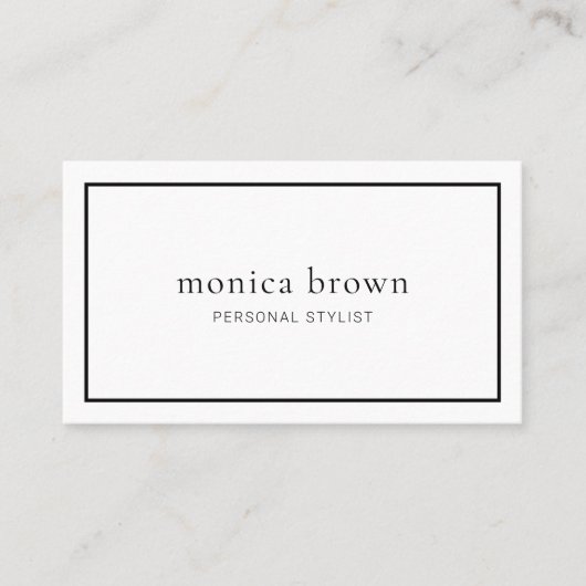 Chic Minimalistisch Modern Visitenkarte (Vorderseite)