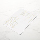 Chic Minimalistisch Modern Wedding Horizontal Gold Folieneinladung (Gedreht)