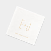 Chic Minimalistisch Moderne Mit Monogramm Hochzeit Servietten Mit Folie (Links)