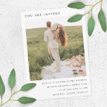 Chic Minimalistisch | Modernes Einfaches Hochzeits Einladung<br><div class="desc">Eine einfache, minimalistische Hochzeitssuite in einem modernen skandinavischen Designstil mit klassisch eleganter Typografie und einem schicken, eleganten Ambiente mit einem sauberen, minimalistischen weißen Rahmen. Foto und Text können leicht mit Ihren Hochzeitsdetails personalisiert werden, um ein einzigartiges Design für Ihren besonderen Tag zu schaffen. Brauchen Sie Hilfe? Nachricht mit dem unten...</div>