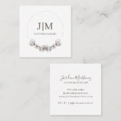 Chic Minimalistisch Monogram Jewelier Designer Quadratische Visitenkarte (Vorne/Hinten)