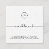 Chic Minimalistisch Monogram Quadratische Visitenkarte (Vorderseite)