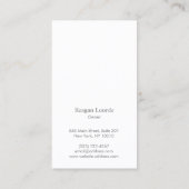 Chic Minimalistisch Monogram Rustic White Wood Visitenkarte (Rückseite)