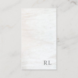 Chic Minimalistisch Monogram Rustic White Wood Visitenkarte
