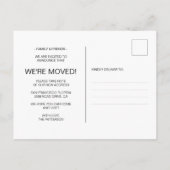 Chic Minimalistisch New Zuhause Moving Ankündigungspostkarte (Rückseite)