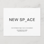 Chic Minimalistisch New Zuhause Moving Ankündigungspostkarte (Vorderseite)