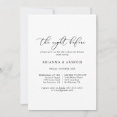 Chic Minimalistisch Night Before Probe Dinner Einladung (Vorderseite)