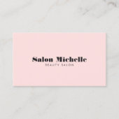Chic Minimalistisch Pastel Pink Boutique Salon Visitenkarte (Vorderseite)
