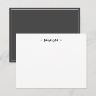Chic Minimalistisch Personalisiert Dark Gray Stati Mitteilungskarte