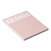 Chic Minimalistisch Pink Individuelle Name Notizblock (angewinkelt)