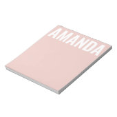 Chic Minimalistisch Pink Individuelle Name Notizblock (Rotiert)