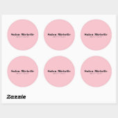 Chic Minimalistisch Pink Runder Aufkleber (Blatt)