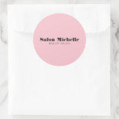 Chic Minimalistisch Pink Runder Aufkleber (Tasche)