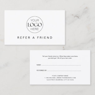 Chic Minimalistisch Reader a Friend Business Logo Empfehlungskarte