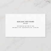 Chic Minimalistisch Schwarz-weiß Hair Salon Frisör Visitenkarte (Rückseite)