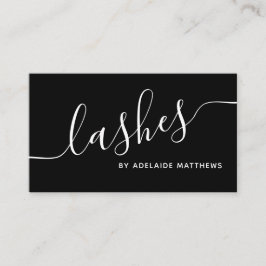 Chic Minimalistisch Schwarz-weiß Lash Extension Ar Visitenkarte