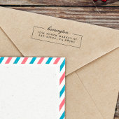 Chic Minimalistisch Script Serif Family Rücksendea Gummistempel