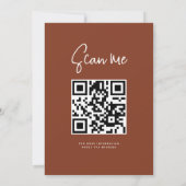 Chic Minimalistisch Script Terracotta Wedding QR C Einladung (Rückseite)