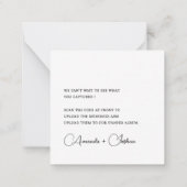 Chic Minimalistisch Share der Liebe QR Code Table Mitteilungskarte (Rückseite)