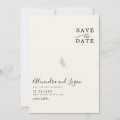 Chic Minimalistisch Signature Script Elfenbeincode Save The Date (Vorderseite)