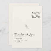 Chic Minimalistisch Signature Script Elfenbeincode Save The Date (Vorne/Hinten)