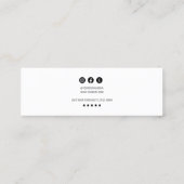 Chic Minimalistisch Social Media Earring Card Mini Visitenkarte (Rückseite)