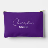 Chic, Minimalistisch Solid Lila, Ultraviolett Zubehörtasche (Rückseite)