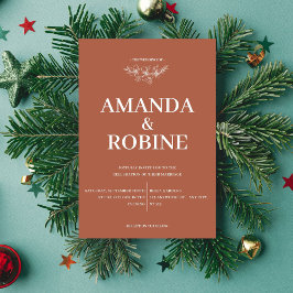 Chic Minimalistisch Terracotta Hochzeit Einladung